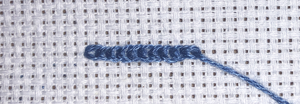 Kettenstich, sticken, Handarbeit