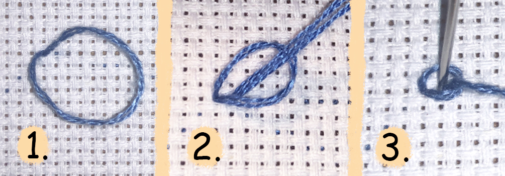 Kettenstich, sticken, Handarbeit