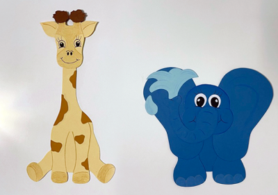 Bild_Giraffe&Elefant_700x500 basteln mit Tonpapier, Deko, Giraffe, Elepfant