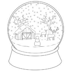 Malvorlage Schneekugel