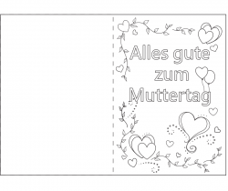 Ausmalbild / Malvorlage-Muttertagskarte, Muttertag, kostenlos Ausdrucken, PDF, ausmalen, kinder